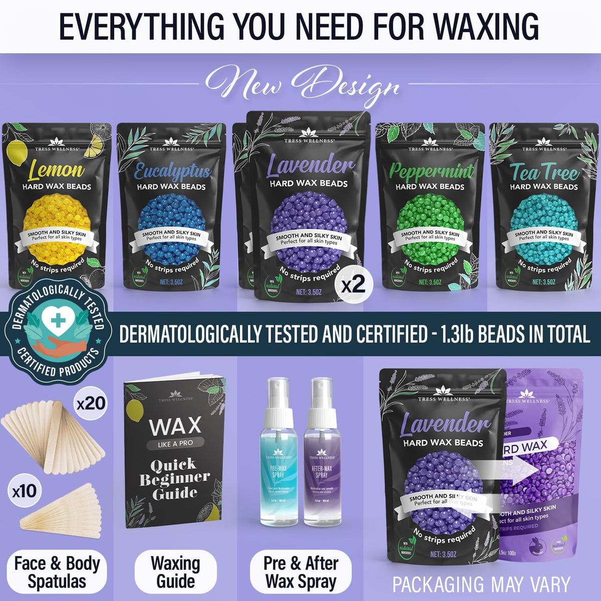 Tress Wellness Pre Wax Spray and After Wax Spray bottles