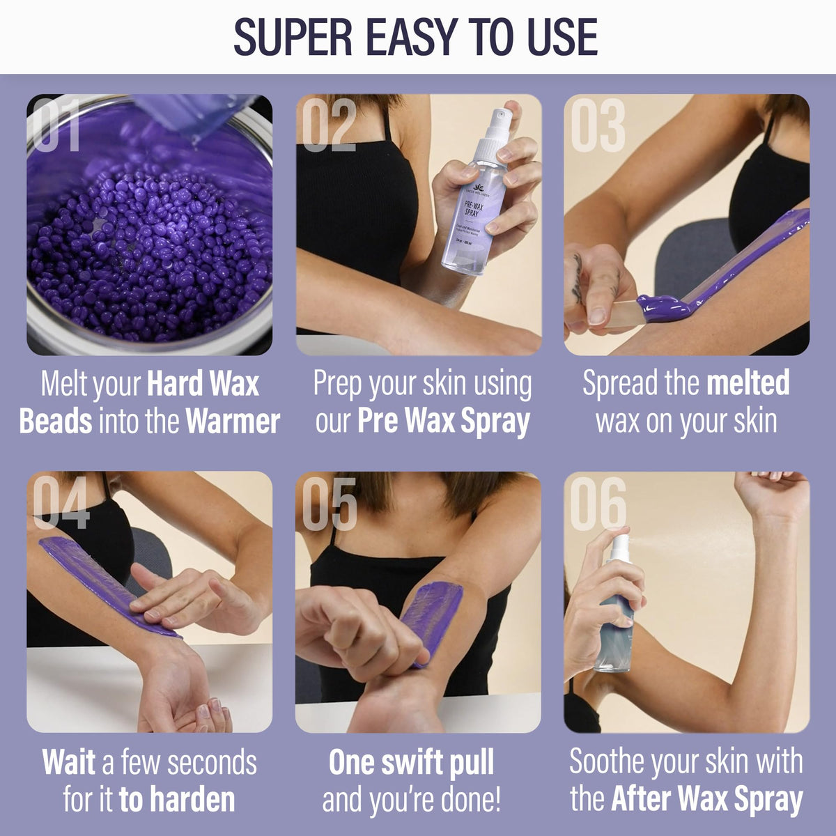 Tress Wellness scented hard wax beads in various colours