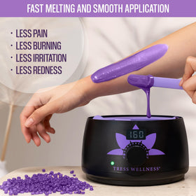 Tress Wellness Wax Beads Lavender application on skin