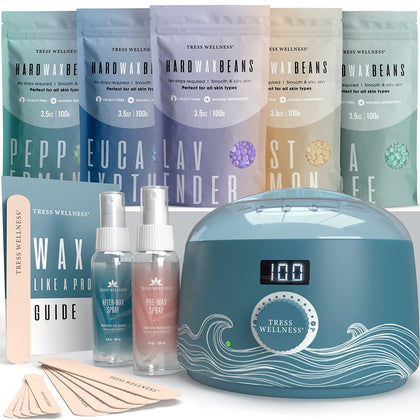 Tress Wellness Waxing Kit complete set with digital wax warmer and accessories