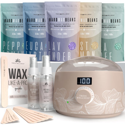Tress Wellness Waxing Kit Digital Wax Warmer with temperature control