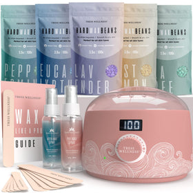 Tress Wellness Waxing Kit dusty pink model front view with digital display