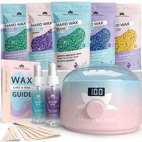 Tress Wellness Waxing Kit front view with digital wax warmer
