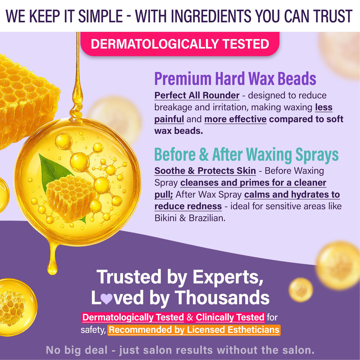 Tress Wellness Waxing Kit instructional guide