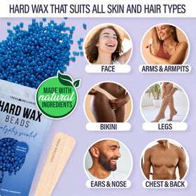 Tress Wellness Waxing Kit packaging with all accessories displayed