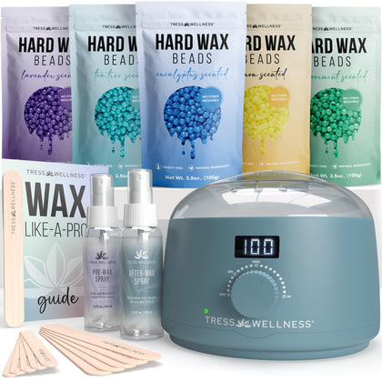 Tress Wellness Waxing Kit with Digital Wax Warmer and accessories