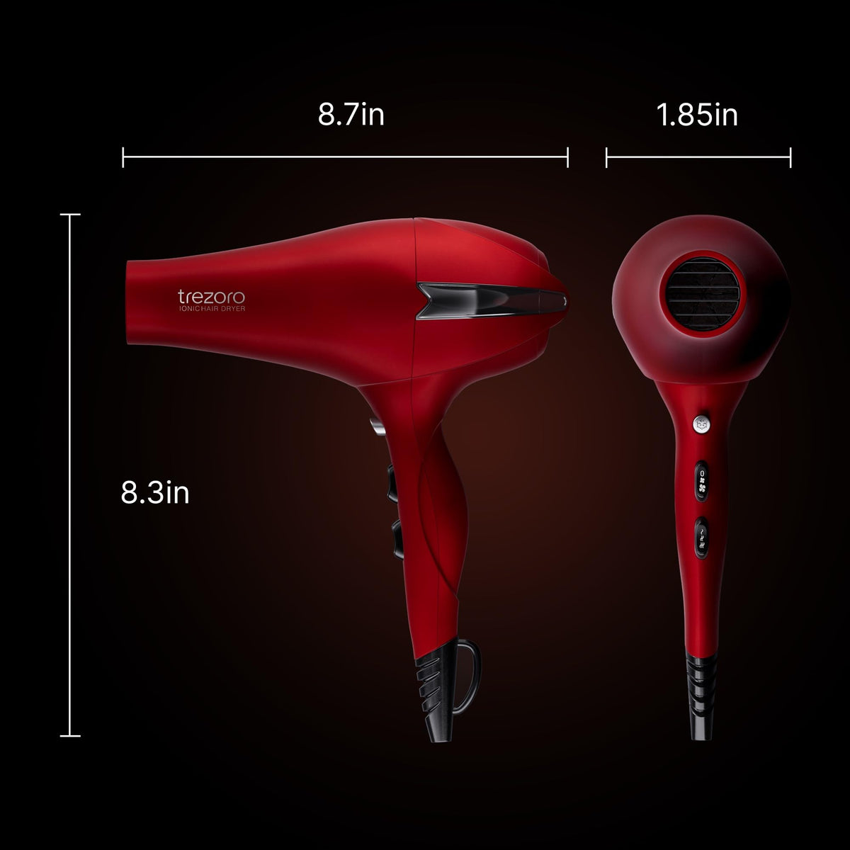 TREZORO Hair Dryer back view
