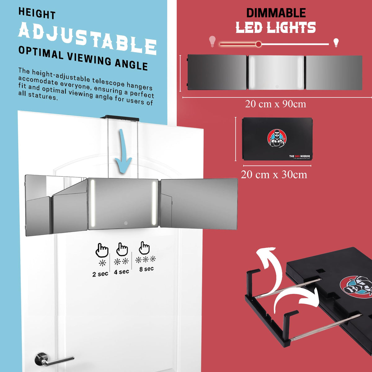 Tri-fold design of LIPFISBARBERSHOP.COM mirror