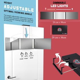 Tri-fold design of LIPFISBARBERSHOP.COM mirror