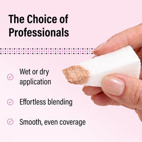 Triangle sponges used for makeup application