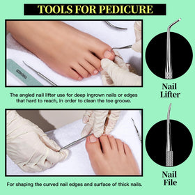 Triangular cuticle peeler and stainless steel toenail file