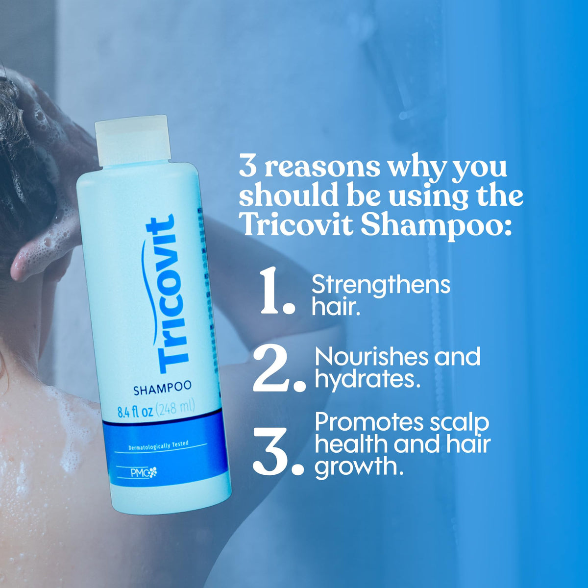 Tricovit Hair Growth Shampoo 8.4 oz side view