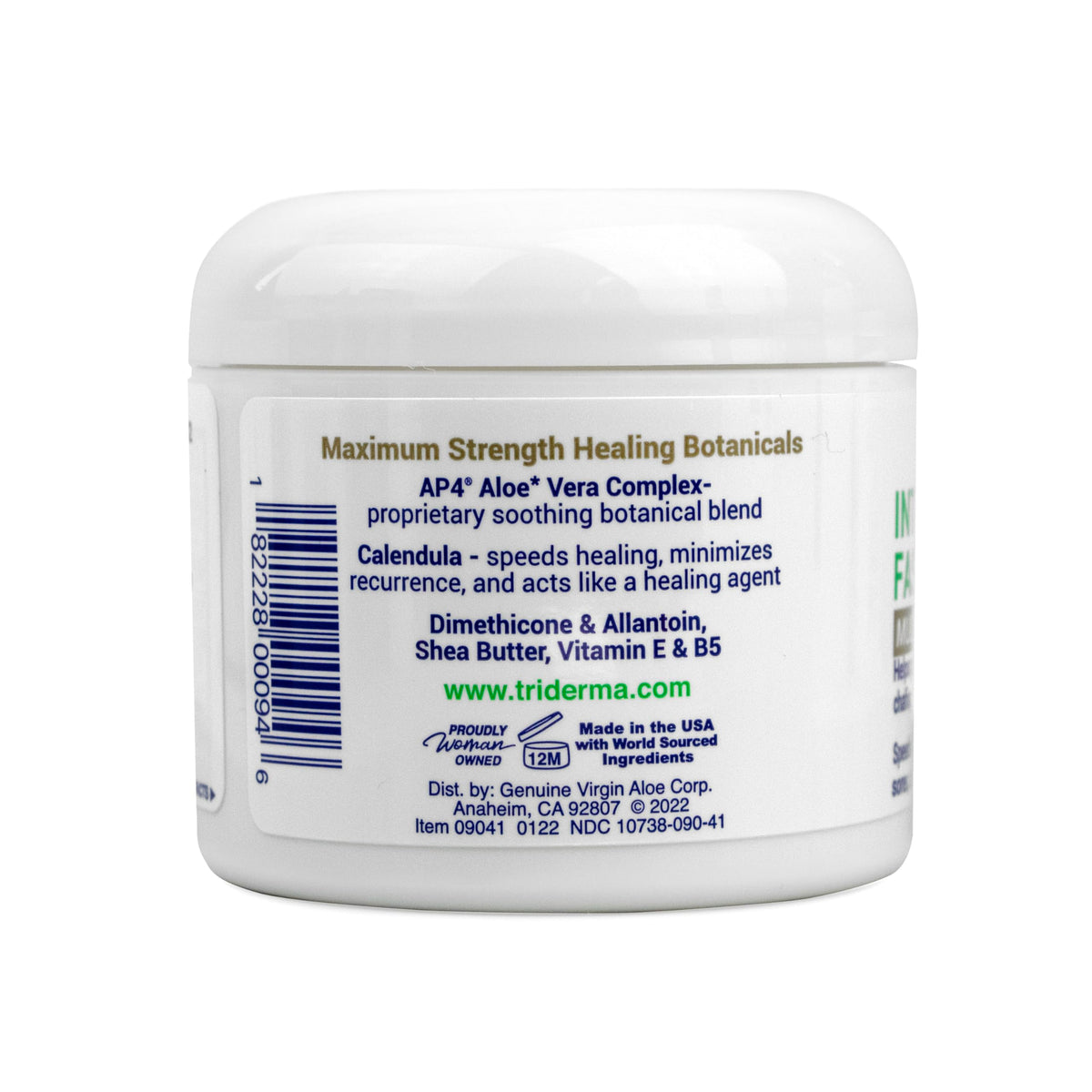 TriDerma Intense Fast Healing Cream 4oz in use on skin