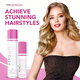 TRIDESIGN Aerogel Hair Spray being applied to hair