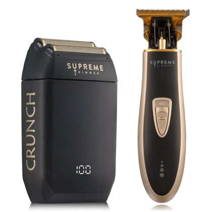 Trimmer 2-in-1 T-Shaper Trimmer and Crunch Foil Shaver in gold