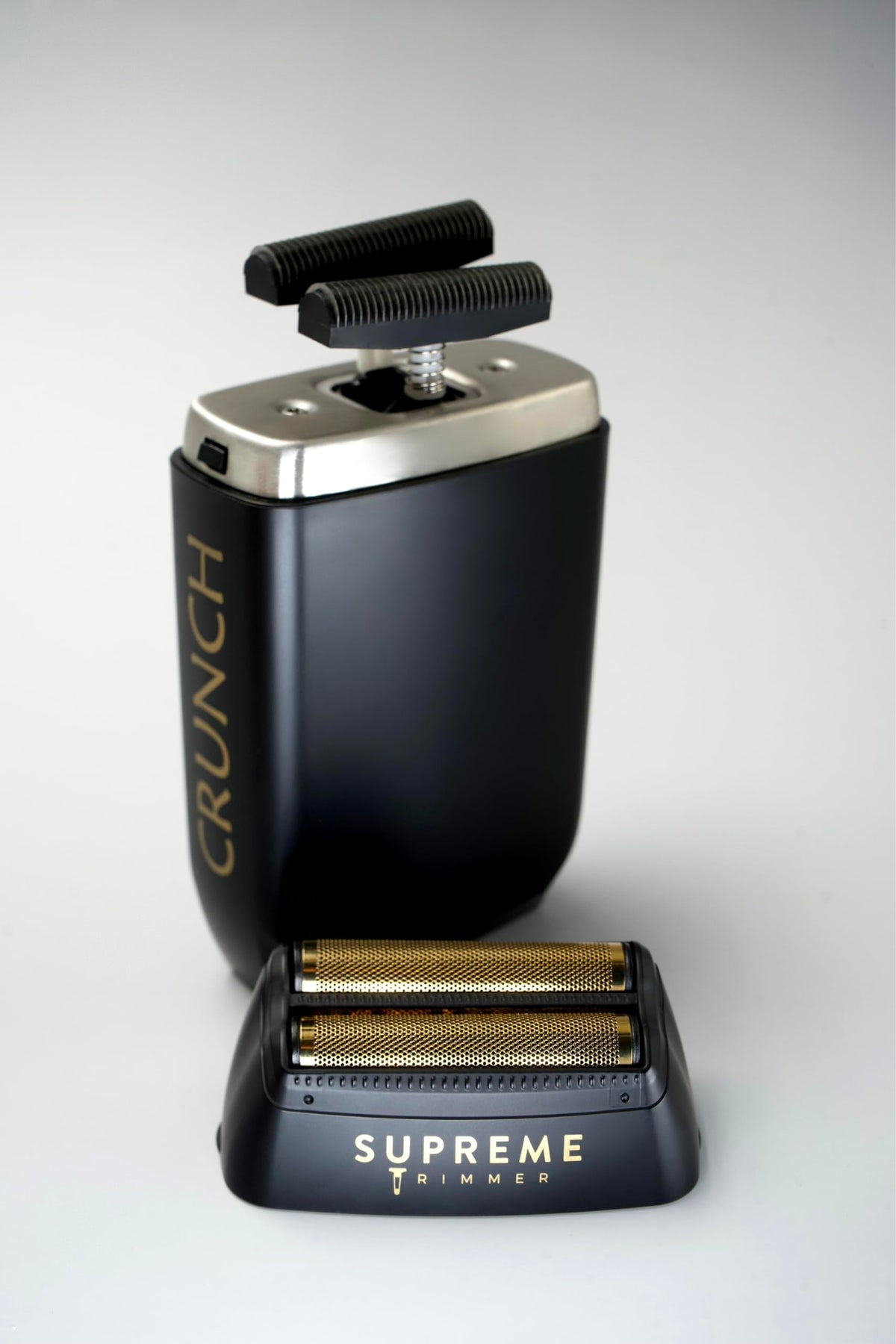 Trimmer kit laid out on a countertop