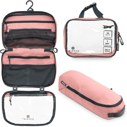 TRIPPED Travel Gear 3-Piece Toiletry Bag Set front view