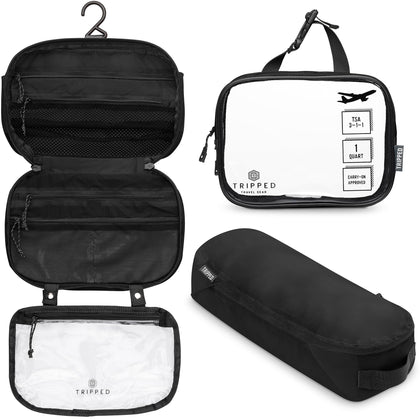 TRIPPED Travel Gear 3-Piece Toiletry Bag Set front view