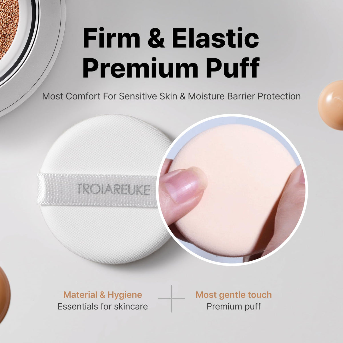 TROIAREUKE A+ Cushion Foundation application on skin