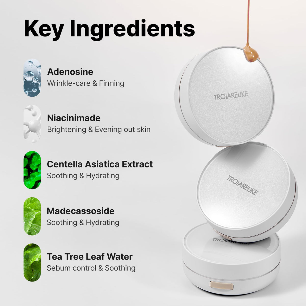 TROIAREUKE A+ Cushion Foundation applicator puff