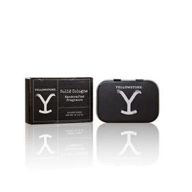 Tru Fragrance Beauty Yellowstone Mens Solid Cologne front view in tin