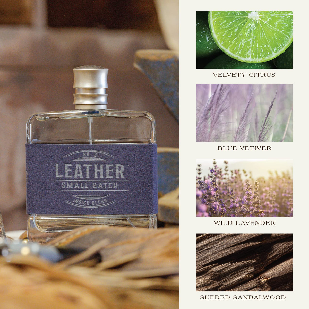 Tru Western Leather #3 Indigo Blend Men's Cologne cap close-up