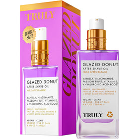 Truly Glazed Donut After Shave Oil Jumbo front view with vanilla glaze scent