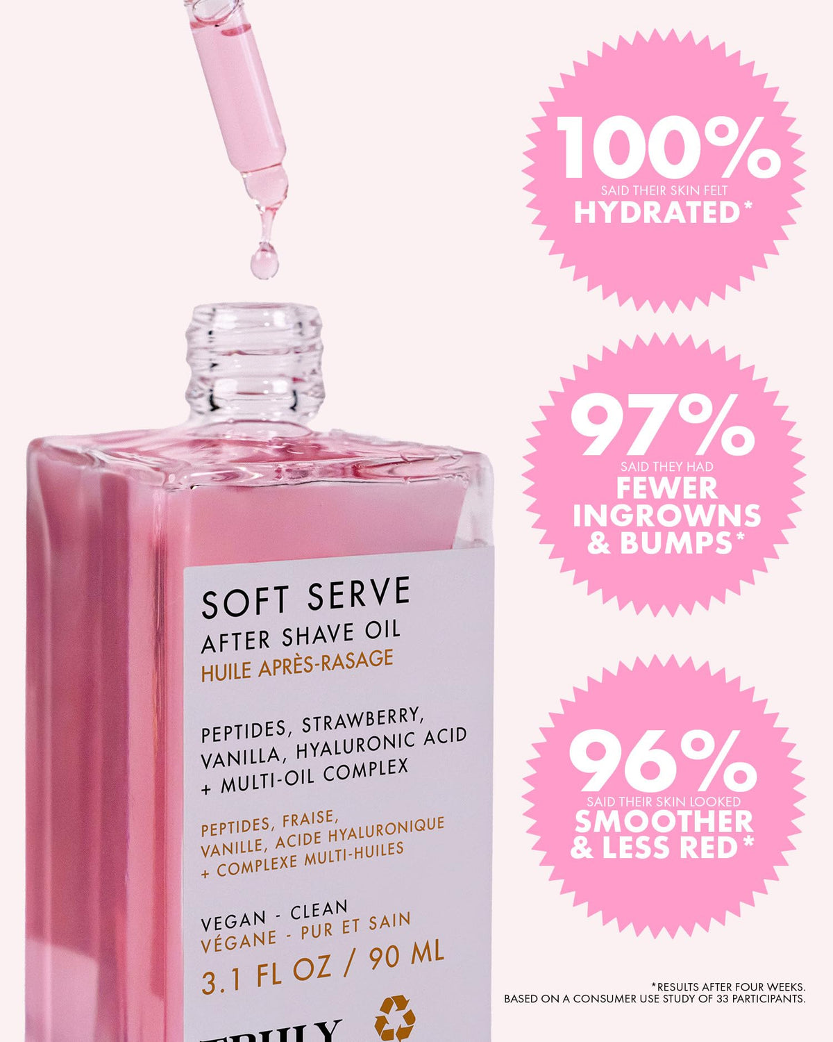Truly Soft Serve After Shave Oil Jumbo application on skin