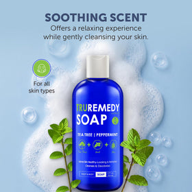 Truremedy Naturals Tea Tree Oil Body Wash back view with ingredients