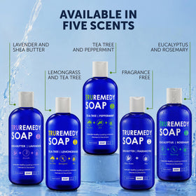 Truremedy Naturals Tea Tree Oil Body Wash in use with lather