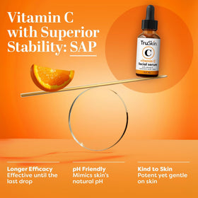 TruSkin Brightening Vitamin C Serum on a bathroom counter