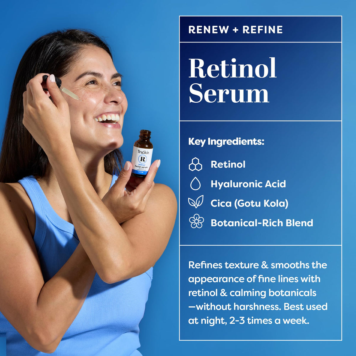 TruSkin Retinol Serum application on hand