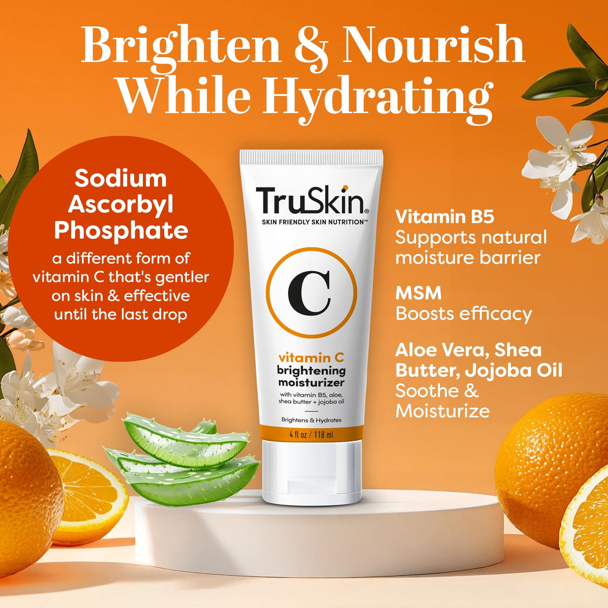 TruSkin Vitamin C Face Cream texture on hand