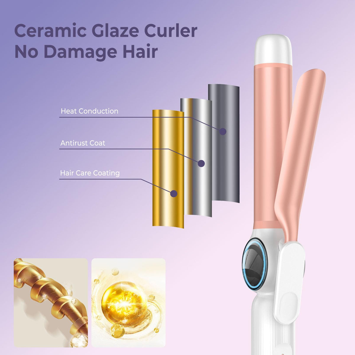 trylater Cordless Curling Iron in lifestyle setting