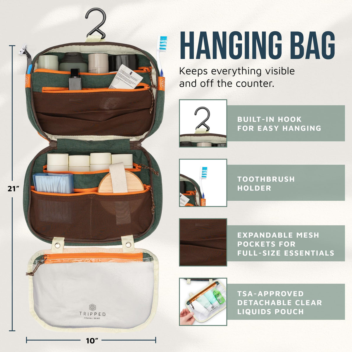 TSA Quart 311 Liquids Bag with adjustable clip