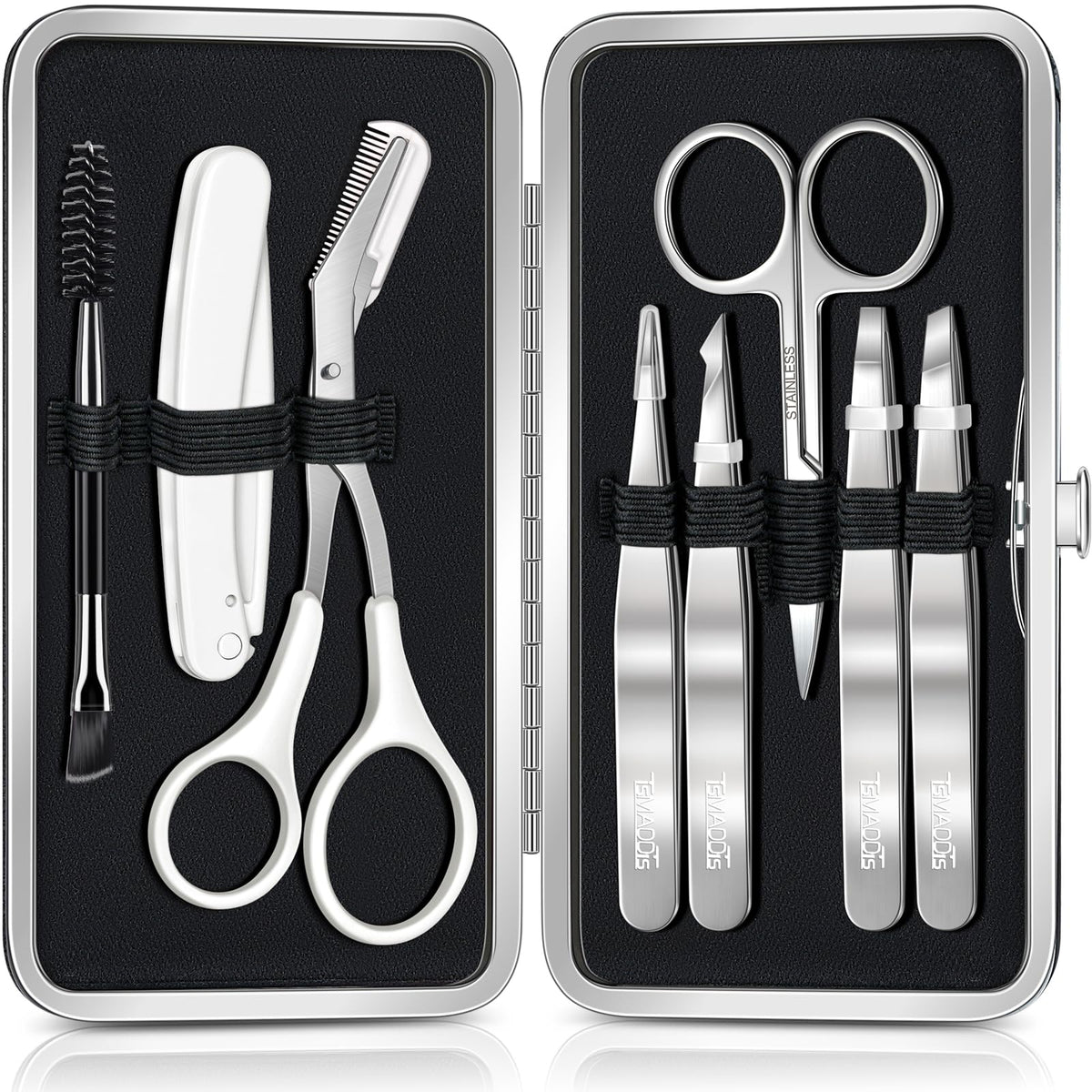 TsMADDTs 8 in 1 Eyebrow Kit with tweezers and scissors