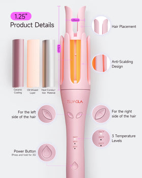 TSUYAGLA Automatic Curling Iron packaging with product details