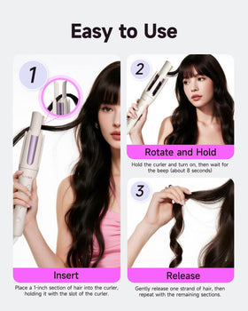 TSUYAGLA Automatic Hair Curler demonstrating anti-tangle feature
