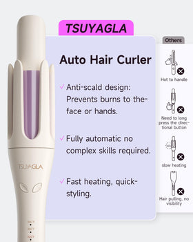 TSUYAGLA Automatic Hair Curler side view with power cord