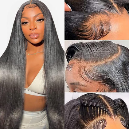 TTSMINS 13x6 Lace Front Wig 24 Inch Straight front view