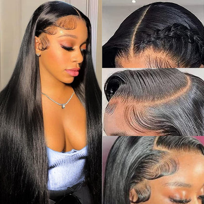 TTSMINS 13x6 Lace Front Wig 28 Inch Straight front view