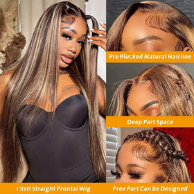 TTSMINS Ombre Lace Front Wig showing adjustable straps