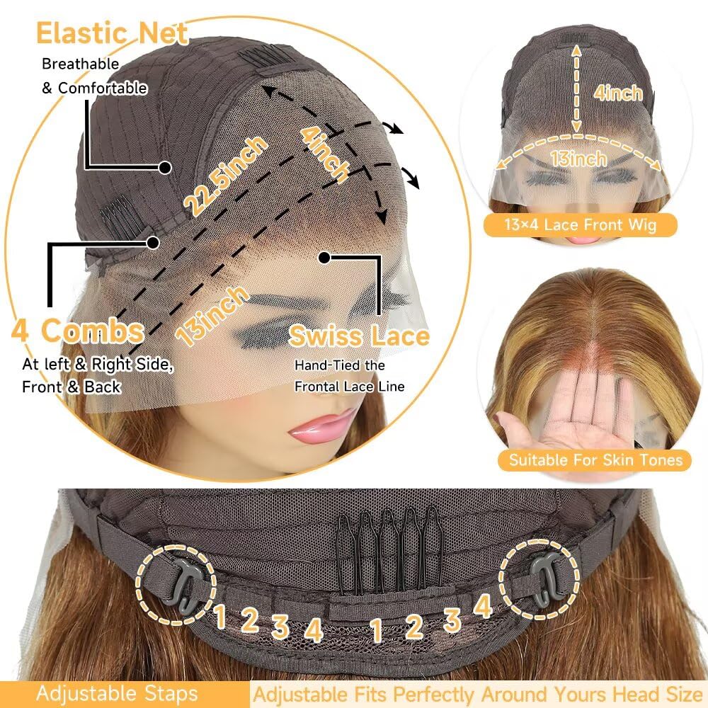 TTSMINS Ombre Lace Front Wig styled in a ponytail