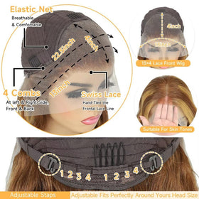 TTSMINS Ombre Lace Front Wig styled in a ponytail