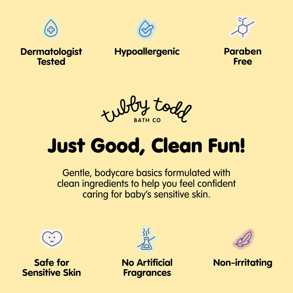 TUBBY TODD Hair + Body Wash 812g with ingredients list