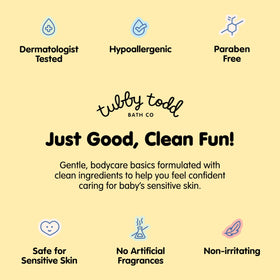TUBBY TODD Hair + Body Wash 812g with ingredients list
