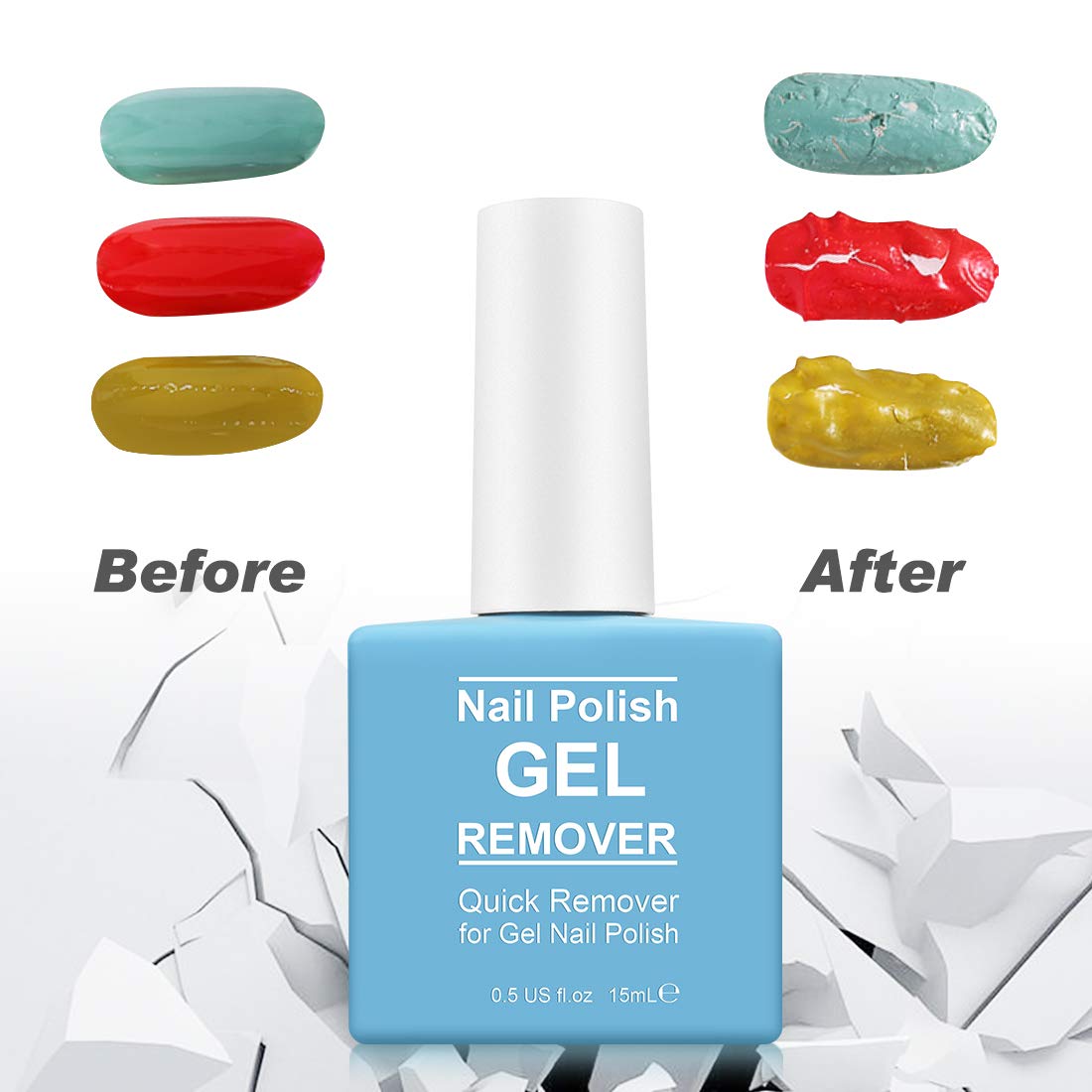 Tudiqe Gel Nail Polish Remover and tools on a nail art table
