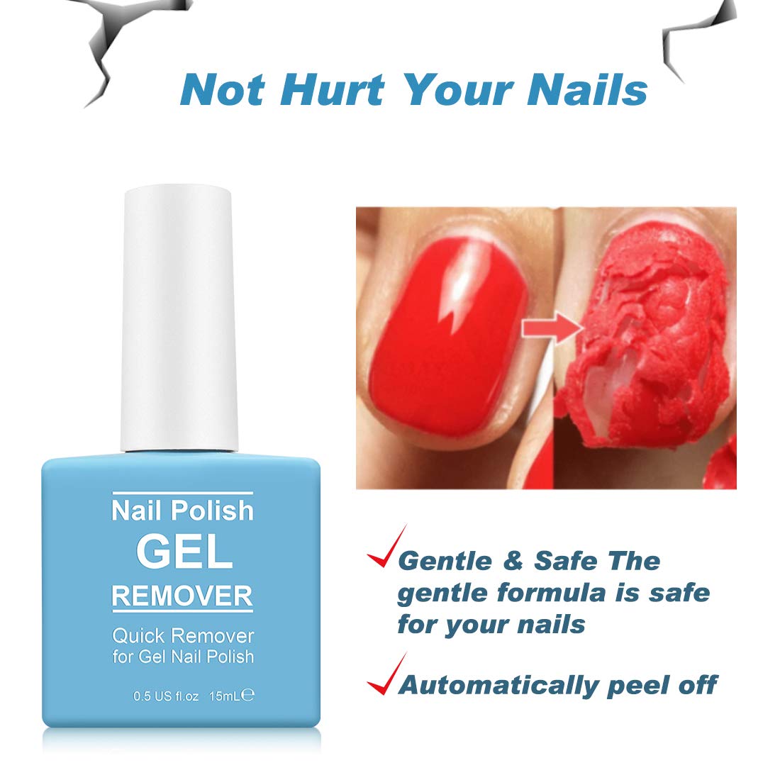 Tudiqe Gel Nail Polish Remover in use on nails
