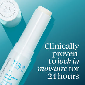TULA Hydrating Eye Balm applied under eye area