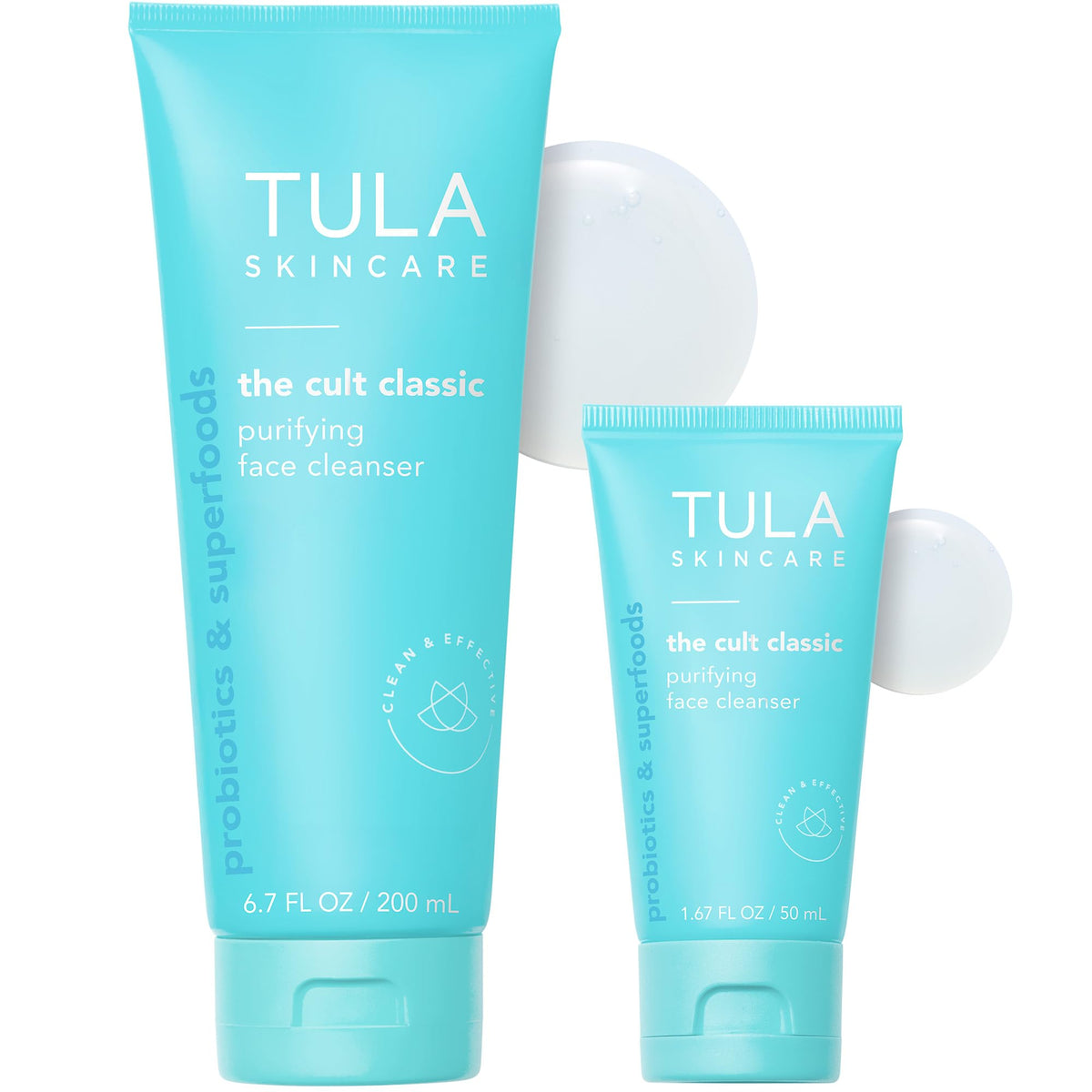 TULA Purifying Face Cleanser Duo front view with packaging